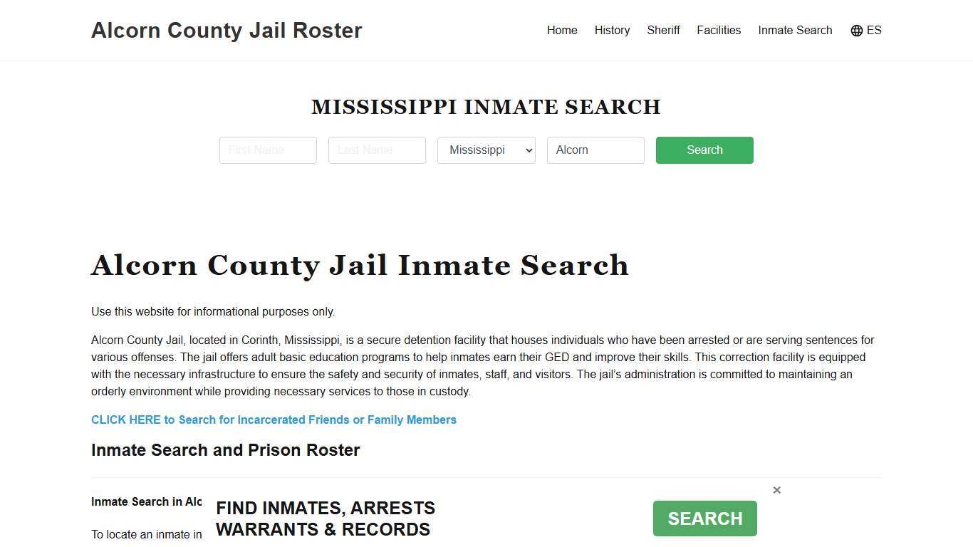Alcorn County Jail Roster Lookup, MS, Inmate Search